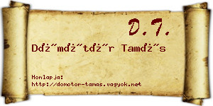 Dömötör Tamás névjegykártya